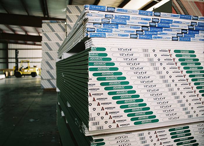 Drywall Stacks in Warehouse